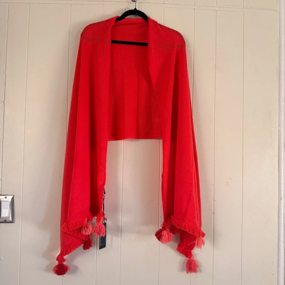Beryll Womens 100% Cashmere Tassel Fringe Wrap Shawl Scarf Knit‎